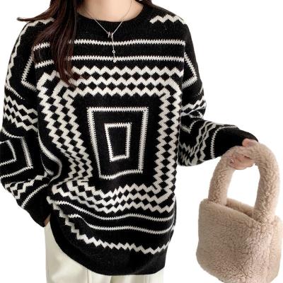 China Anti-wrinkle retro style women's pullover sweaters lovely knit women's sweaters for 2022 for sale