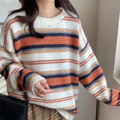 China Wholesale New Striped Anti-Wrinkle Sweater Women's O-Neck Pullover Sweaters Knit Women's Sweaters for sale