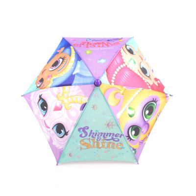 China 6K Cartoon Low Moq Children's Small Children's Manual Open Princess Straight Umbrella Sunny And Rainy for sale