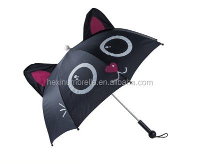 China Fancy Cat Ears Design Plastic 17 Inch Rain Umbrella Child Umbrella for sale