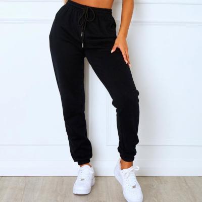 China High Quality Black Wholesale Anti-Static Cotton Harem Plazzo Women Pants Streetwear Cargo Casual Pants Loose Jogger Pants Women Sweatpants for sale