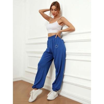 China 2022 New Design High Quality Custom Logo Casual Women's Loose Elastic Waist Elastic Sweatpants Whole New Design Anti-wrinkle for sale