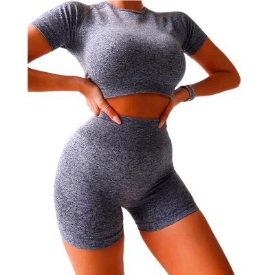 China Cheap High Quality Breathable Shorts Set Summer Custom Works Out Gym Women Breathable Yoga Short Set for sale