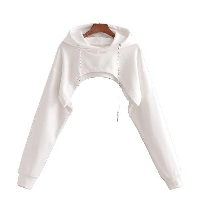 China Wholesale Colorblock Anti-Wrinkle Pocket Women's Basic Hoodies Solid Single Front Empty Pullover Long Sleeve for sale