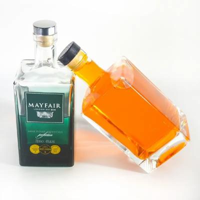 China Top Grade High End Beverage Square Shape 700ml 750ml 1.75l Gin Whiskey Glass Bottle for sale