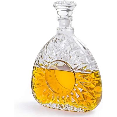 China Custom Beverage Liquor 750ml Decanter Whiskey Brandy Bottle Whiskey Beverage for sale