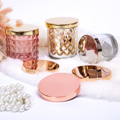 China Hot-selling gold scented candle lid candle topper factory accessory jar candle metal lid candle accessory customized for sale