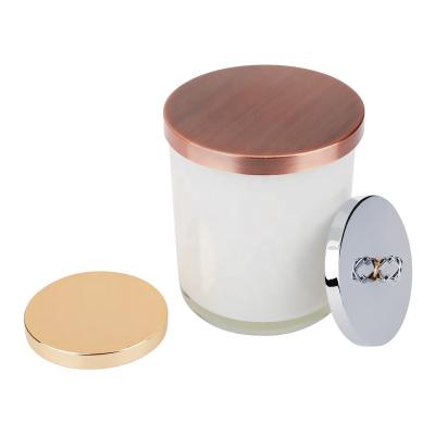 China Variety Of Zinc Alloy Customizable Scented Candle Cover Cover Designs Silver Plating Metal Candle Accessory for sale