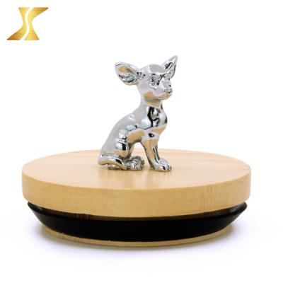 China Variety of Designs Wholesale Candle Toppers Fashion Dog Zinc Alloy Glass Candle Jar with Lid for sale