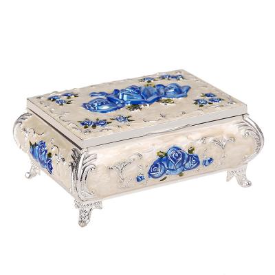 China High-grade Customized Eco-friendly Durable Metal Jewelry Box Small Metal Trinket Box Ring Box For Gift for sale