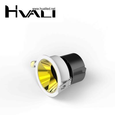 China Modern HUALI New  Modern Custom Logo No Main Light Ceiling Recessed Anti Glare High Color  Cob Led Spotlight for sale