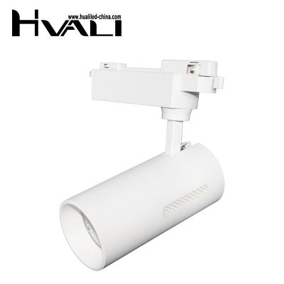 China Modern HUALI New Aluminum Rail 355Angle Adjustable   COB Focus Spot Lamp Shop 15W 20W 30W LED Commercial Track Light for sale