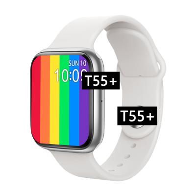 China 2021 Touch Screen Smart Watch T55+ BT Call Heart Rate Blood Pressure Wrist Smartwatch for Android and IOS for sale