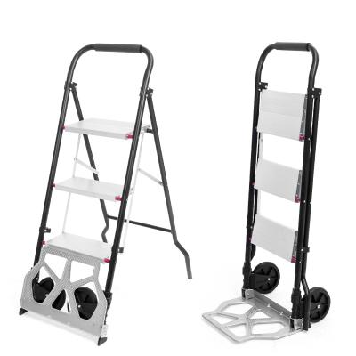 China 250kgs Uni-quiet Multi-functional Folding Hand Cart Ease of Use Longevity Aluminum Ladder Hand Truck FHT250-LC for sale