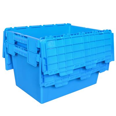 China PP Material Stackable Stackable Plastic Nesting Crate Storage Crates With Lid XC604033C for sale