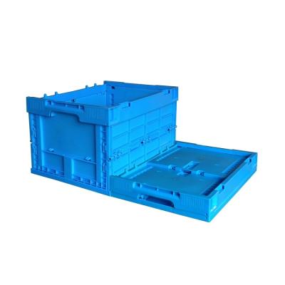 China Stackable Collapsible Foldable Good Quality 100% Virgin PP Blue Folding Crate LX403024W Folding 10 Kg Storage for sale