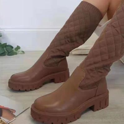 China Round Round Toe Cotton Winter Boots For Women Prettylittlething Designer Boots Women Shoes 2021 Knee High Boots for sale