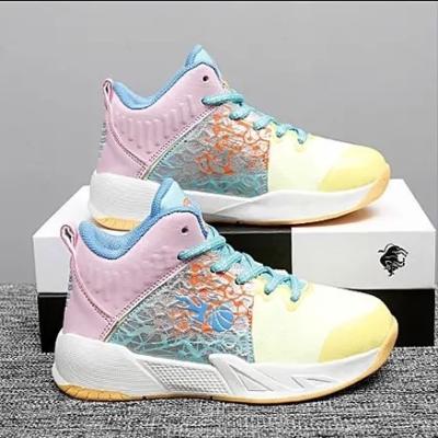 China Sports shoes basketball style sneakers new style kids fashion outdoor running shoes soft bottom kids casual basketball shoes for sale