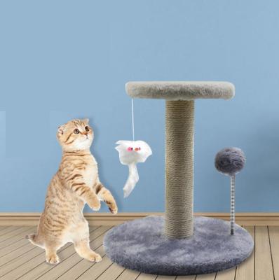 China Durable Cat Shelf Plush Cat Tree Interactive Cat Climbing Frame With Ball Tower from Cat and Mouse Maker for sale