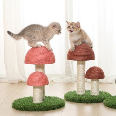 China Wear-resistant mushroom Cat Climbing Frame from Cartoon Shape Cat Scratching Board Natural Linen from cat maker for sale