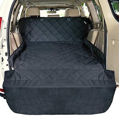 China Wholesale Breathable Waterproof Pet Car Seat Cover Trunk Protector With Fin Protector Dog Trunk Mat Oxford Car SUV Bumper Seat Cover for sale