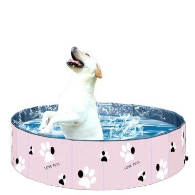 China 2021 Sustainable Hot Selling Portable Collapsible Amazon PVC Dog Wash Tub Round Shape Outdoor Pet Play Pool With Star for sale