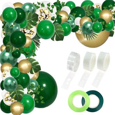 China Promotional Toy 152Pcs Jungle Party Balloons Arch Gree Balloons Arch Dinosaur Party Decoration With Artificial Tropical Palm Leaves For Party for sale