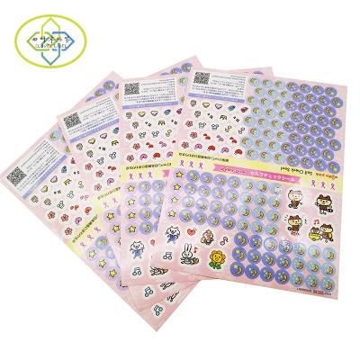 China Custom White Vinyl Waterproof Self Adhesive Waterproof Sticker Printing Glossy Kiss Sheet Cut Sticker Sheets for sale