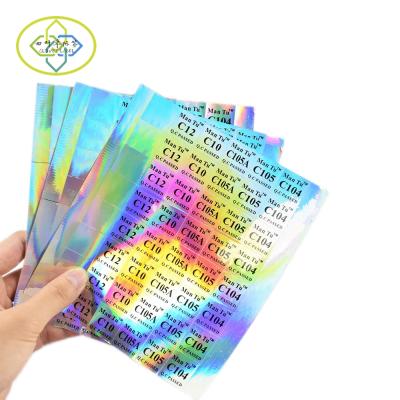 China Business Custom Adhesive Vinyl Stickers Laser Rainbow Waterproof Holographic Stickers for sale