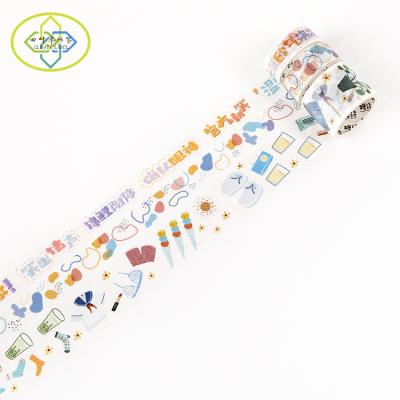 China Waterproof custom printed journal stationery colorful washi ppaper set decorative tape on washi tape for sale