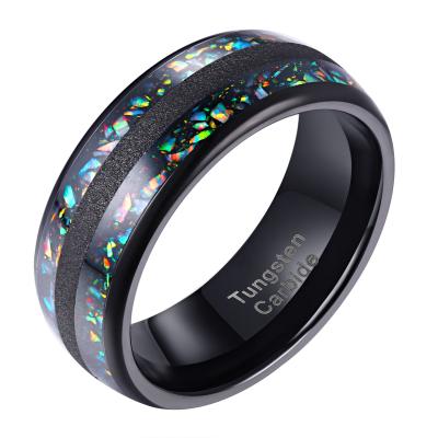 China NEWSHE TRENDY Black Tungsten Rings For Men Charm Fashion Wedding Jewelry Size 9-12 8mm for sale