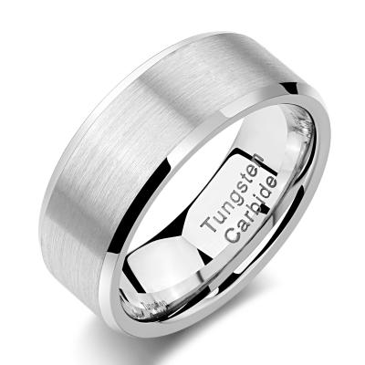 China NEWSHE 8mm Tungsten Carbide Wedding Ring TRENDY Charm Rings For Men Size 8-13 TRX078 for sale