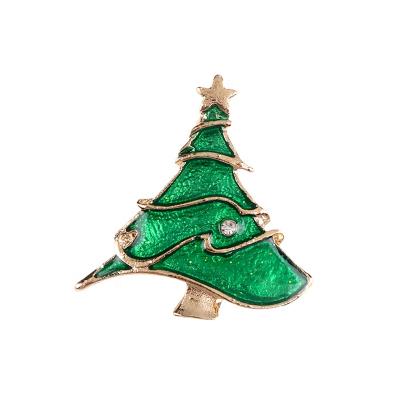 China Colorful ALLOY Rhinestone Crystal Christmas Tree Brooches For Women Girl Party Decor Gift Jewelry Custom for sale