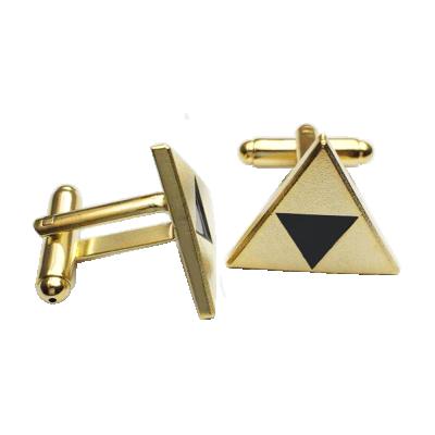 China Custom wholesale personalized BRASS/sliver shape metal gold plated silver plating triangle men stainless cuff link for sale