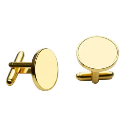 China Custom Gold Metal ALLOY Handsome Gold Plating Blank Shirt Cufflink for sale