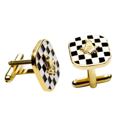 China New ALLOY Factory Custom Masonic Gold Plated Logo Metal Cufflinks for sale