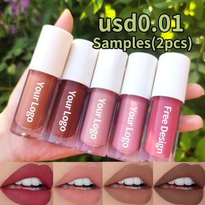 China Private Label Makeup Waterproof Wholesale Custom Lip Label Organic Waterproof Nude Liquid Matte Lipstick for sale