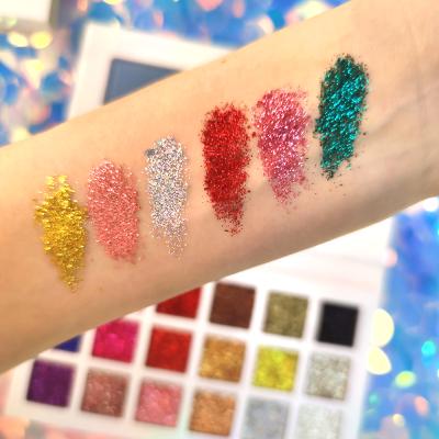 China Waterproof Private Label Eyeshadow Palette Pigment Cosmetics Makeup Vegan High Glitter Eyeshadow for sale