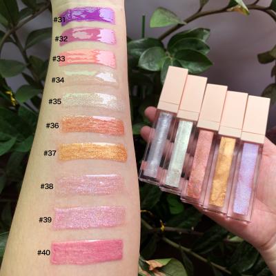 China Waterproof Organic Vegan Lip Gloss Waterproof Lip Gloss Logo Print Glitter Clear Lip Gloss Private Label Lip Gloss for sale