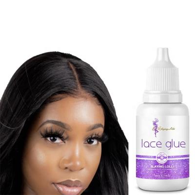 China Vegan Massaging Lolli Brand Custom Lace Glue Logo Piece 100, Clear Strong Lace Hair Glue for Oily Skin for sale