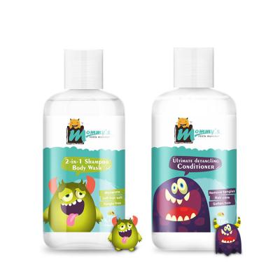 China Regenerative Moms Little Monster Kids and Kids Vegan Body Shampoo and Conditioner Hair Care Set for sale