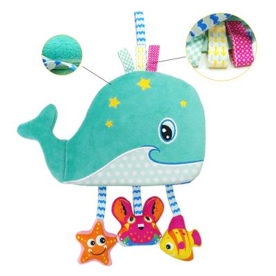 China Learning Sea Life Daily Life Hanging Cute Plush Animals Forms Design with Animal Soft Cloth Book Set of Three Plush Cloth Toys Baby Story Books for sale