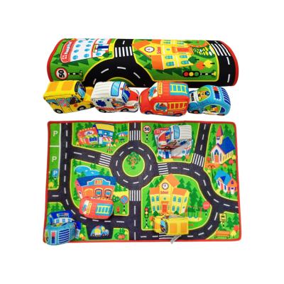 China Educational Lightweight Toy Custom Design Folding Baby City Street Road Map Toy Mat Play Area Blanket Kids Gym Infant Play Gym Mat for sale