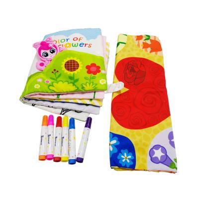 China Multi-Function Drawing Magic Painting Daily Life Art Scratch Water Soft Busy Toys Cloth Books Drawing Reusable Coloring Cloth Book For Kids for sale