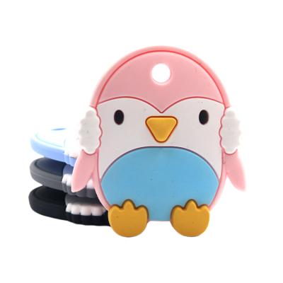 China Approval Non-Toxic Wholesale Silicone Baby Teether Toy Bebe Mordedor Chewable Penguin Teether for sale