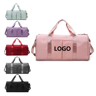 China Wholesale Custom Waterproof Logo Men Women Travel Sports Gym Duffel Bag With Shoe Compartment for sale