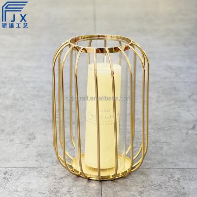 China Coastal JX024 Ornaments Living Room Table Decoration Metal Candle Vases Desktop Glass Tube for sale