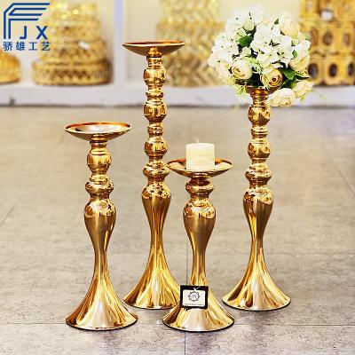 China Wedding Decoration JX008 Premium Gold Metal Decorative Candle Holders Wedding Candle Holder Set Events for sale