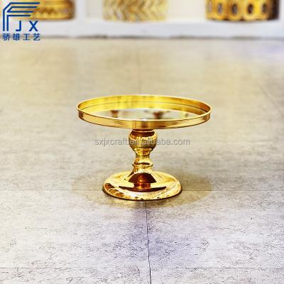 China JX Decoration Gold Round Cake Stand Set Romantic Wedding Candy Rack Dessert Display Tray Stand For Indoor Outdoor for sale