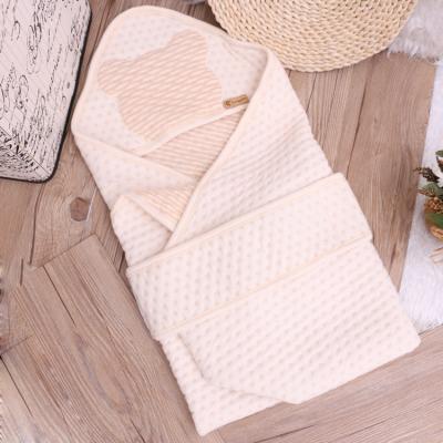 China Anti-Static GOTS Certified 100% Organic Cotton Hooded Baby Wrap Blanket for sale